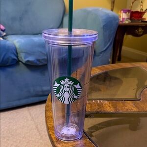 Starbucks Transparent Tumbler with Green Straw